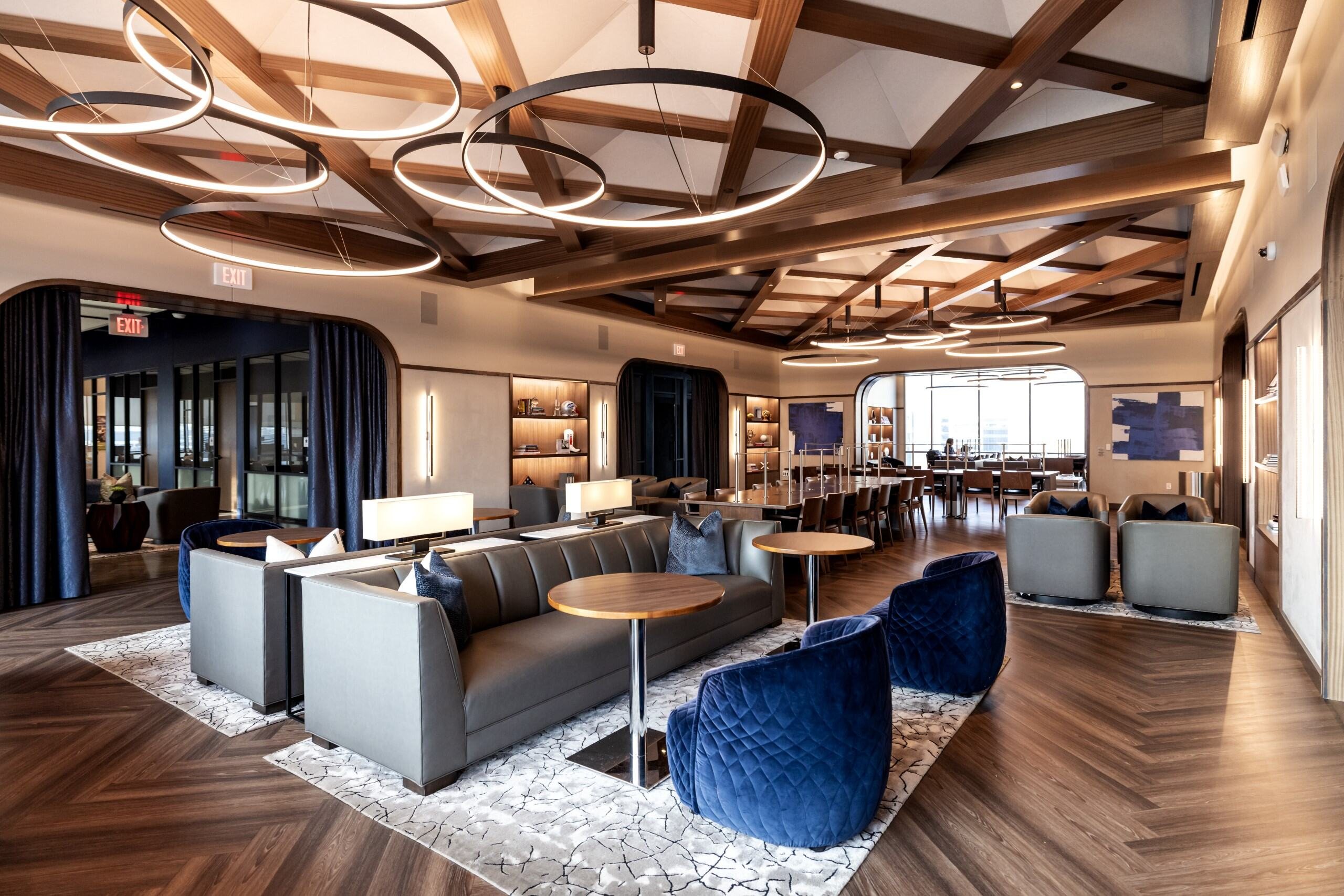 The members' lounge at The Star in Frisco at Dallas Cowboys World Headquarters